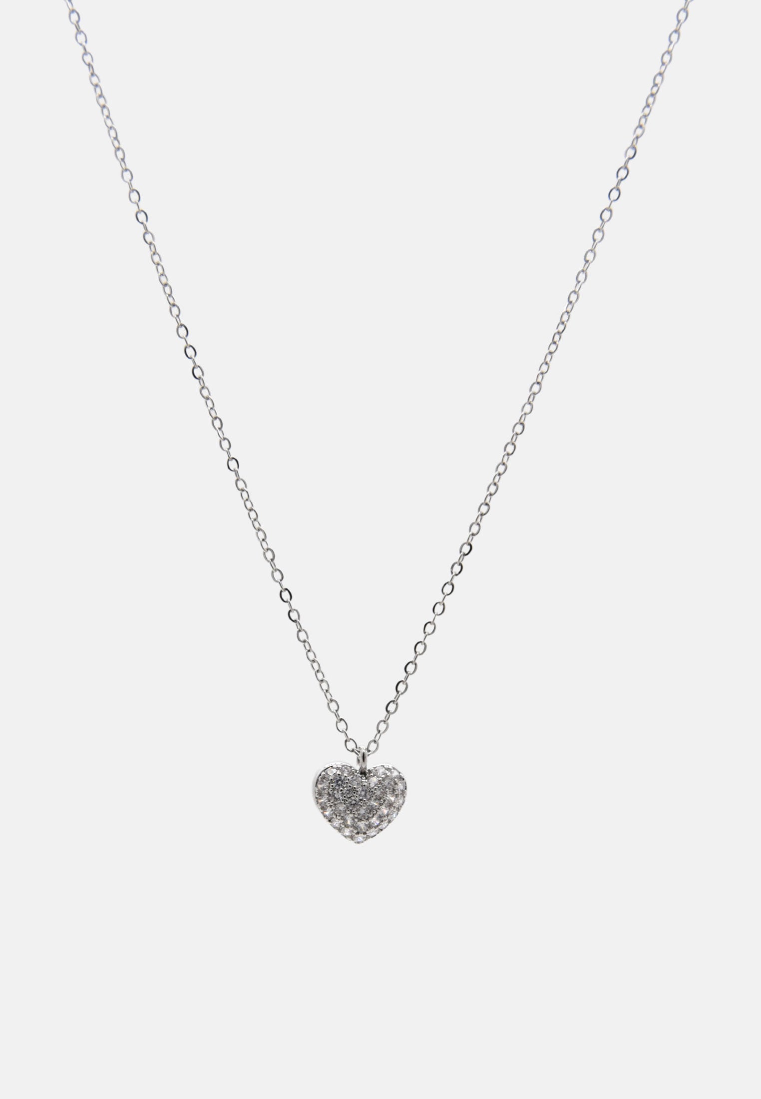 MicLee Collana Cuore Con Zirconi In Argento 925 - Design Moderno Per Donne E Ragazze