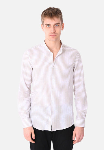 Camicia rigata lino e cotone