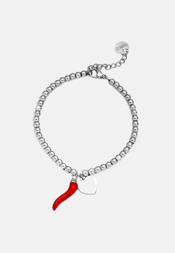 Bracciale a sfere con corno e