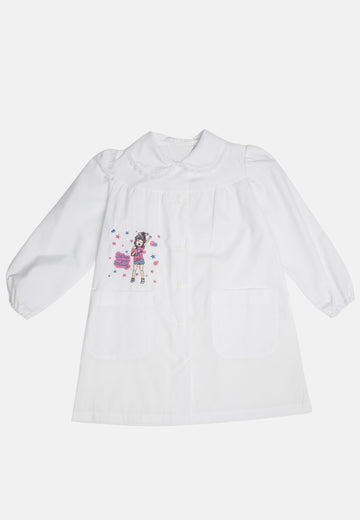 Grembiule bianco asilo rockstar da 2 anni a 8 anni
