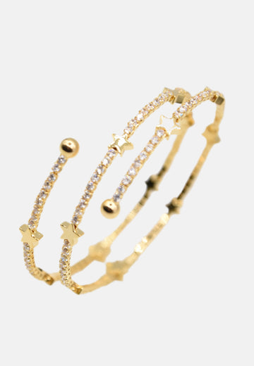 Bracciale a molla con stelline