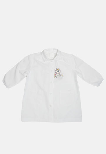 Grembiule bianco asilo pony Da 2 anni a 7 anni