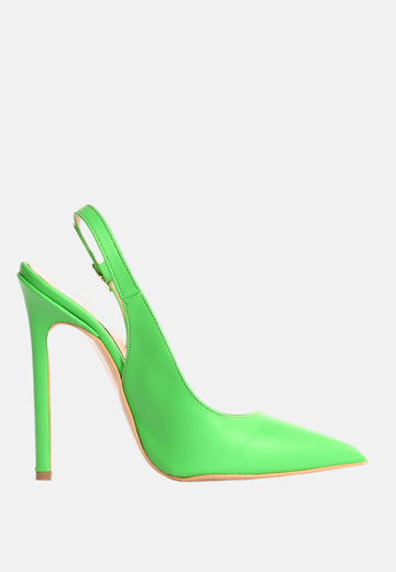 Décolleté en cuir avec sangle