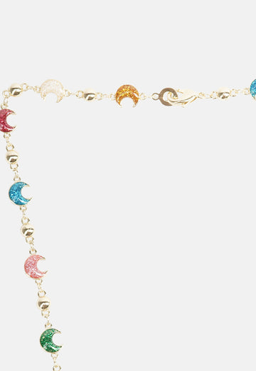 Collana lune con glitter