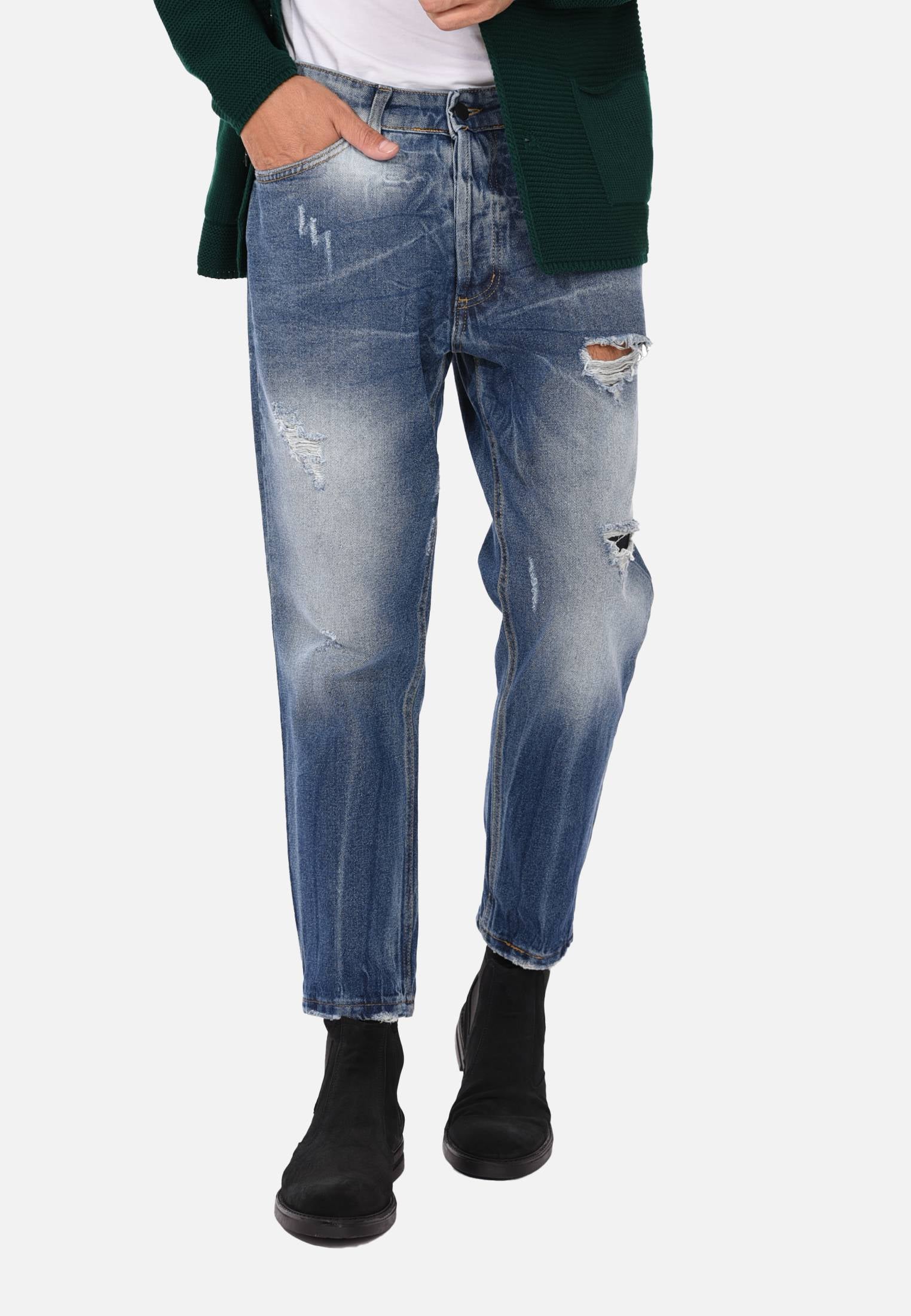 Pantaloni Jeans Strappati Lunghi Jeans Strappati Jeans Con