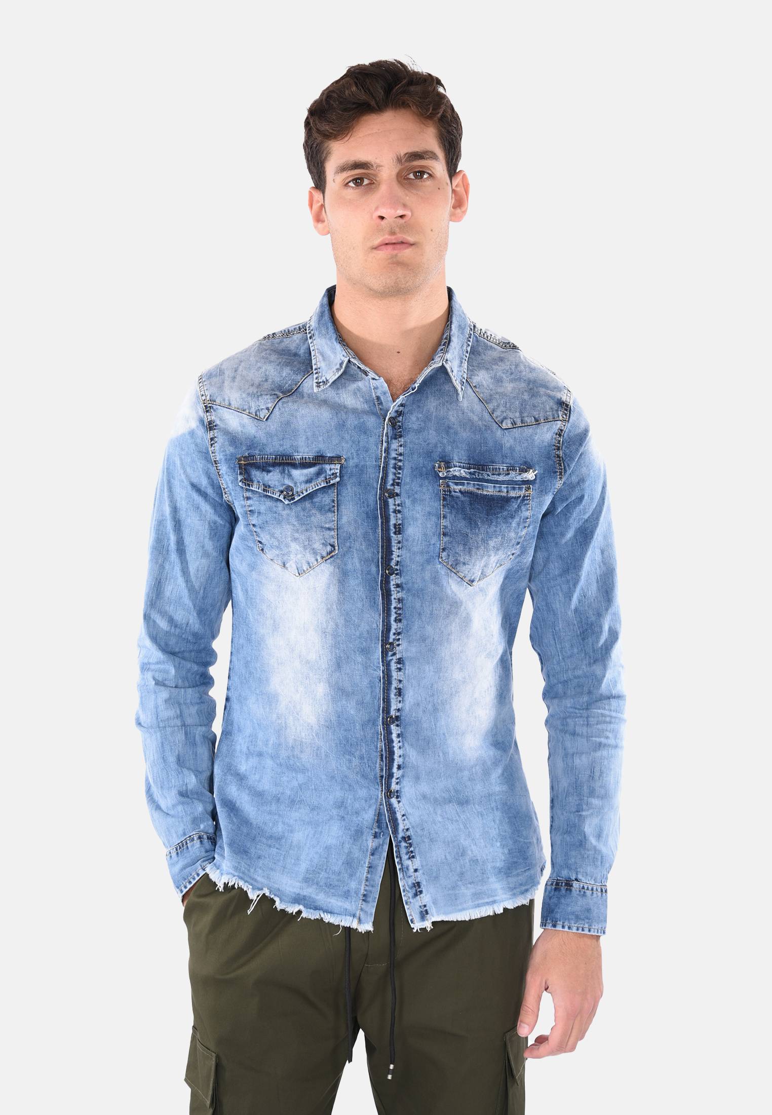 Camicia Jeans Xxl Camicia Colletto Camicia Jeans Xxl Camicia Jeans
