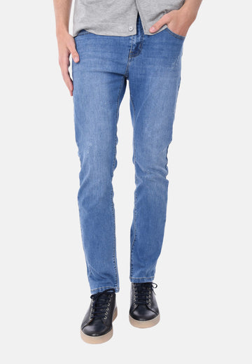 Jeans cinque tasche con strappi