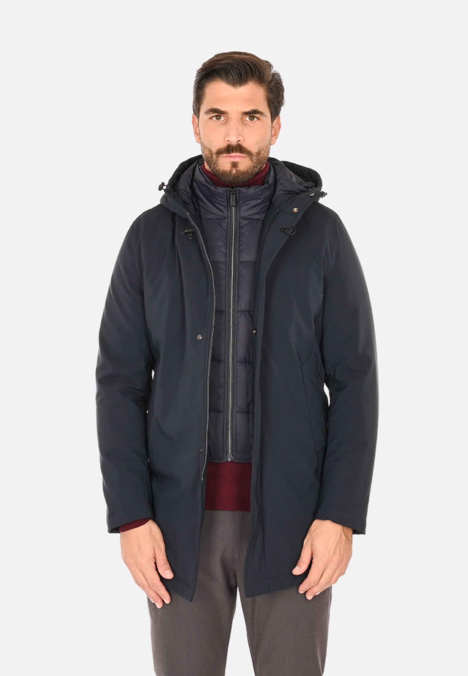 Parka Giacca Con Piumino Interno Removibile Piumino Con Cappuccio