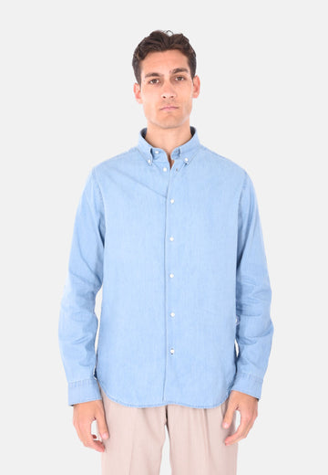 Camicia di jeans collo button-down