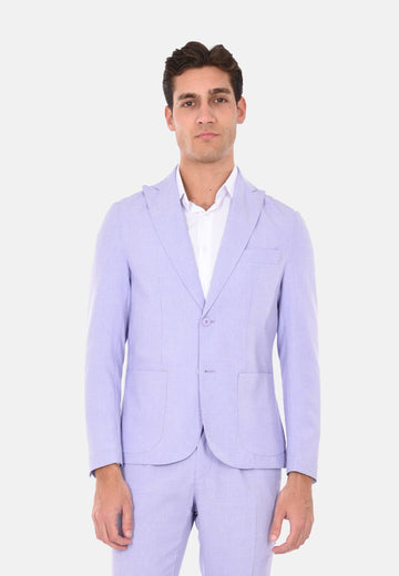 Veste effet lin lilas