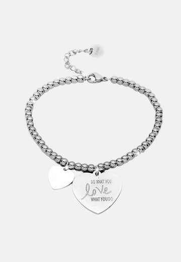 Bracelet avec coeur et phrase gravée