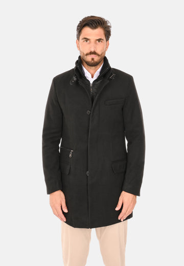 Cappotto in panno con pettorina