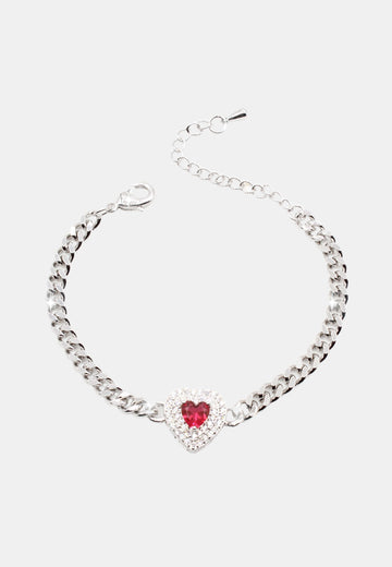 Bracciale con cuore in pietra