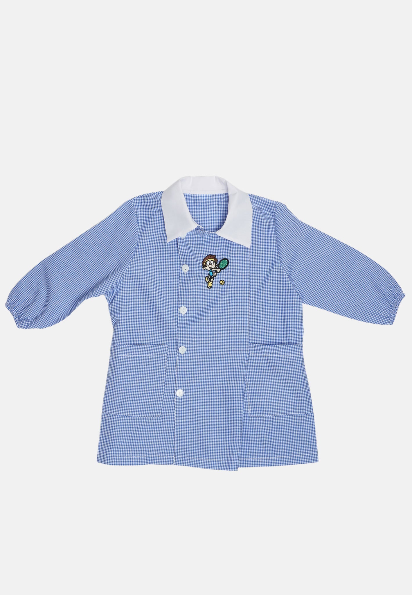 Grembiule a quadretti blu tennis da 2 anni a 7 anni