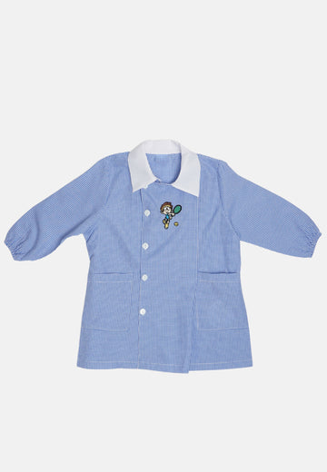 Grembiule a quadretti blu tennis da 2 anni a 7 anni