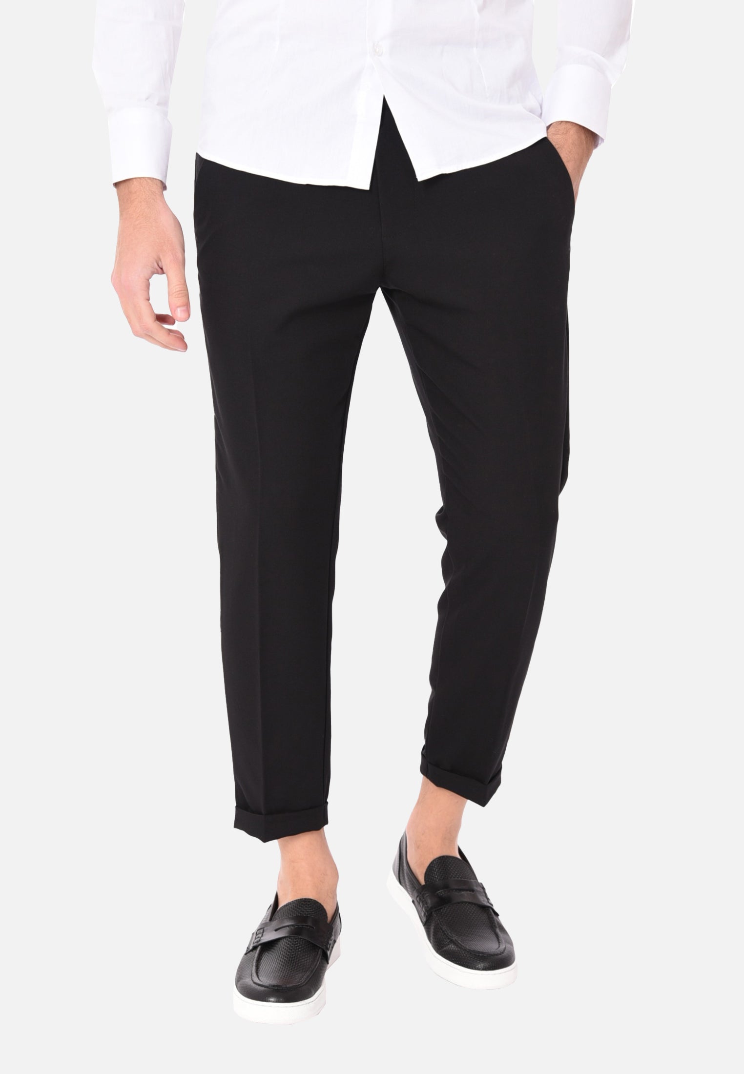 Capri Pantaloni Modello Chino Uomo Pantalone Uomo Tasca A Filo In