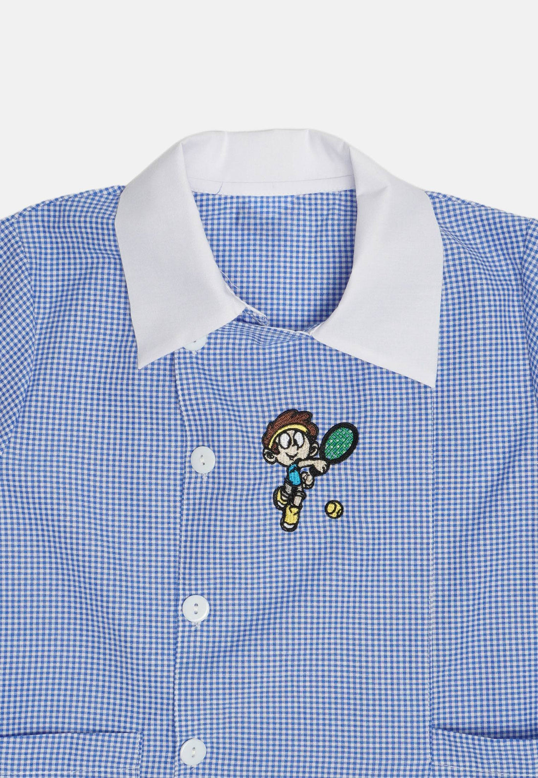 Grembiule a quadretti blu tennis da 2 anni a 7 anni