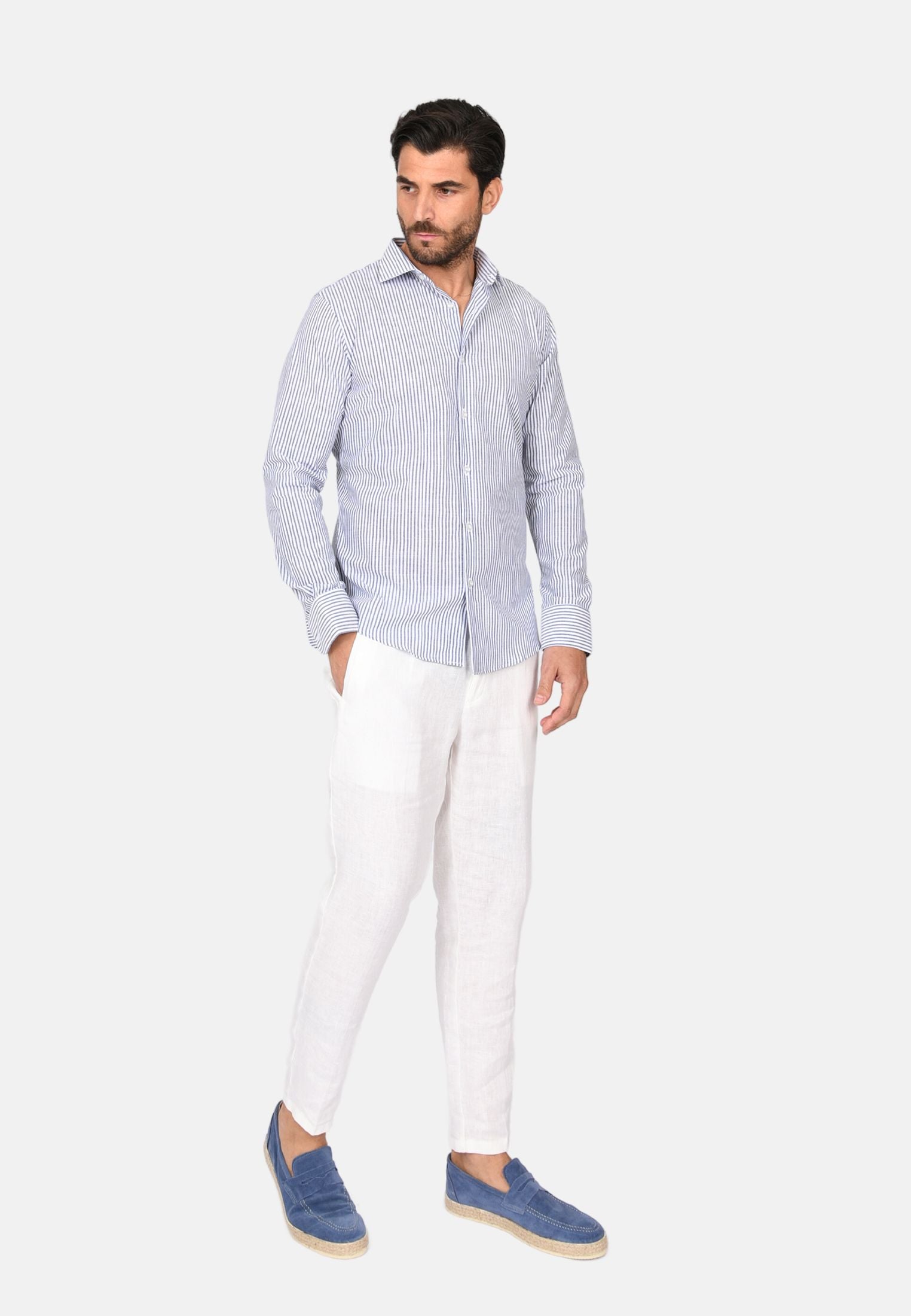 Manuel Ritz Outlet: Camicia in cotone e lino a righe - Giallo | 3832E604LC253305 Manuel Ritz Outlet: Camicia in cotone e lino a righe - Giallo | 3832E604LC253305