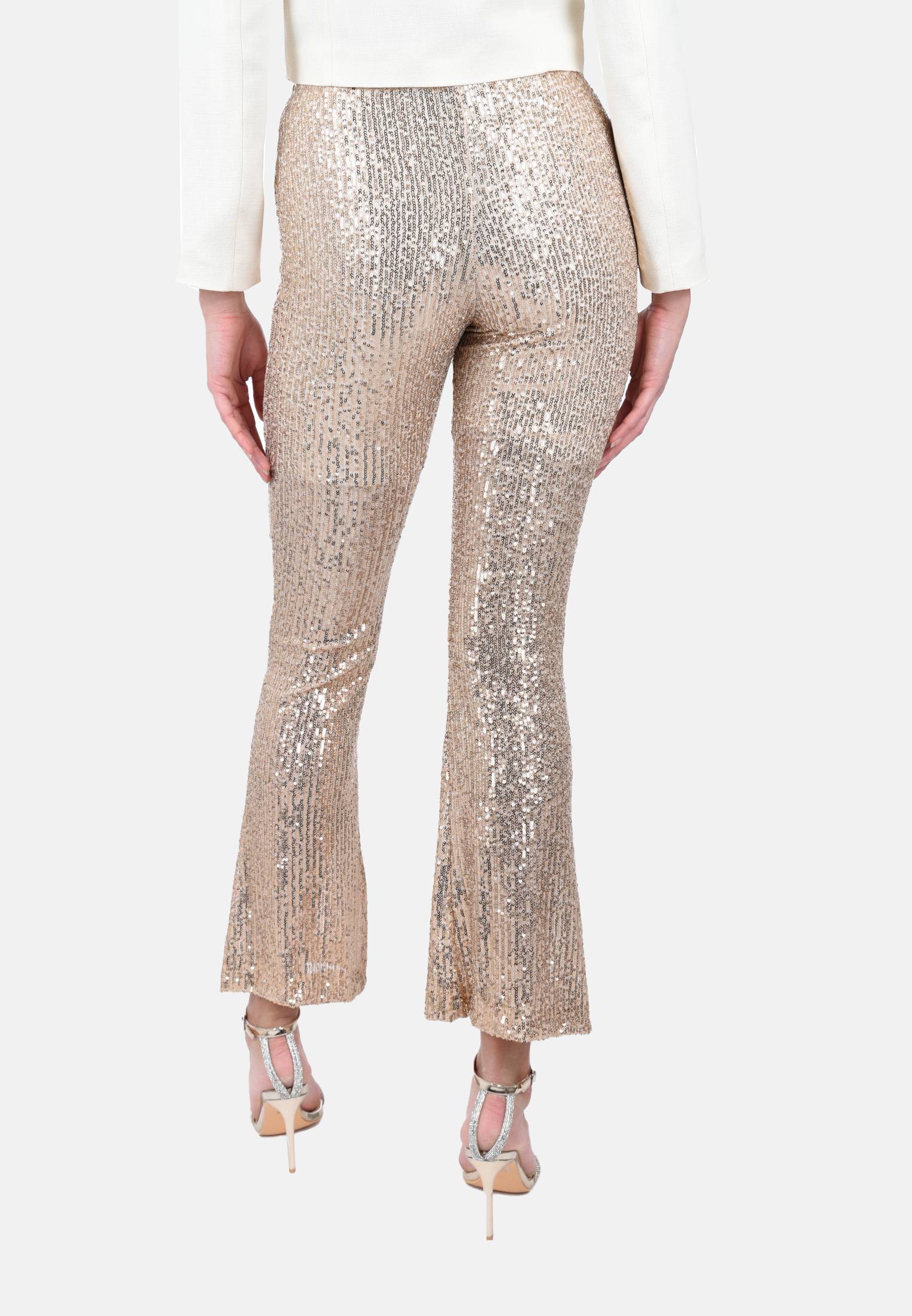 パンツ Pantaloni a coste impreziositi da paillettes Pantaloni con paillettes | Dennyrose Store Ufficiale