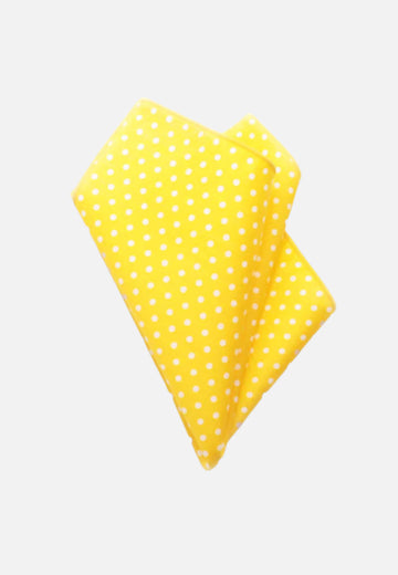 Pochette de costume jaune à petits pois blancs