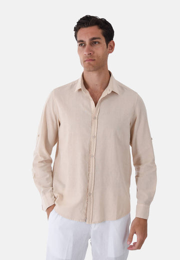 Camicia in lino collo alla francese