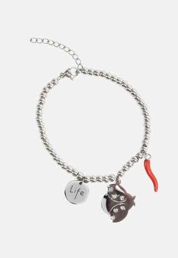 Bracciale ciondioli e perline