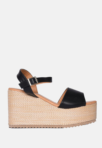 Sandali con Zeppa Intrecciata