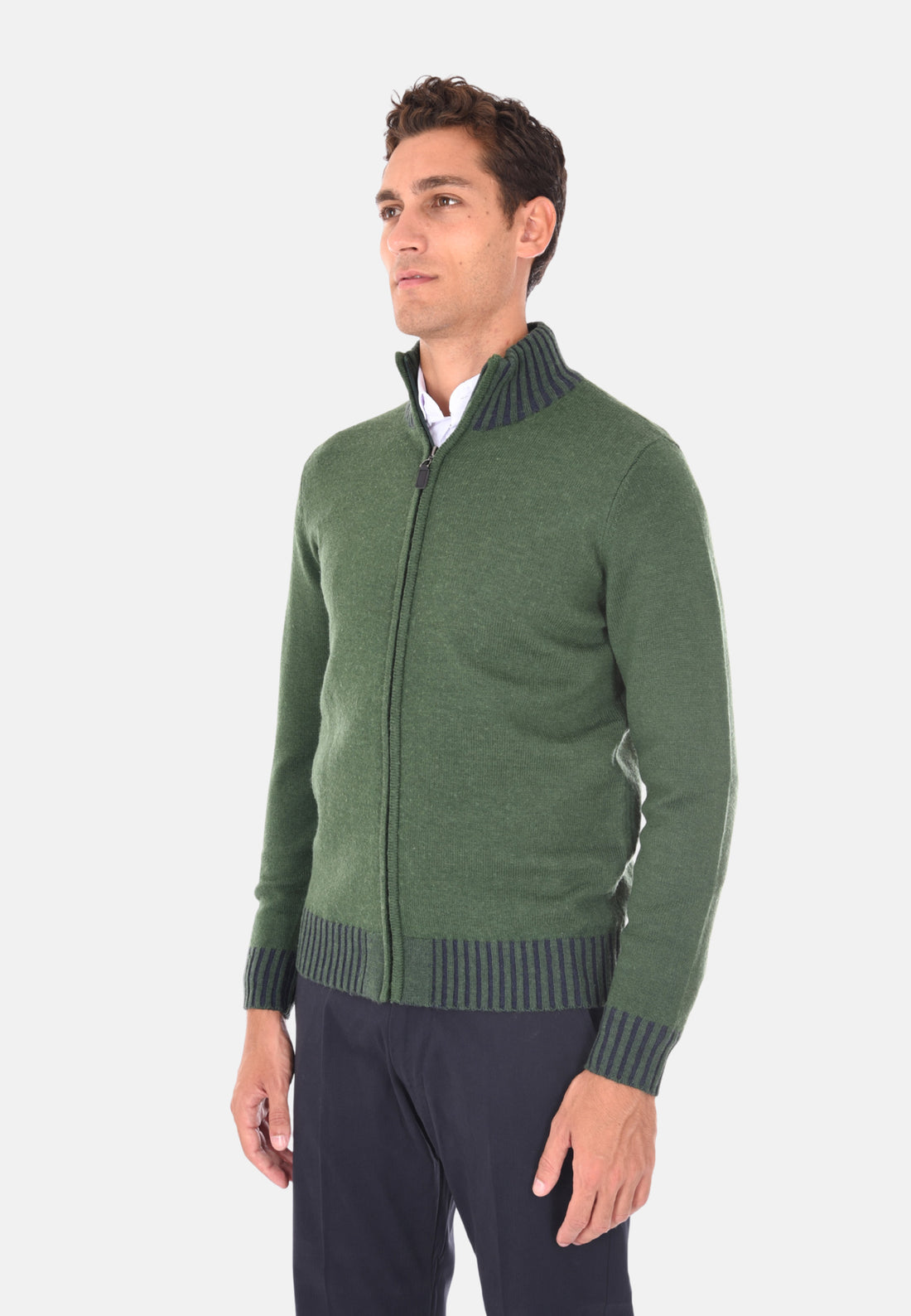 Cardigan collo alto con zip