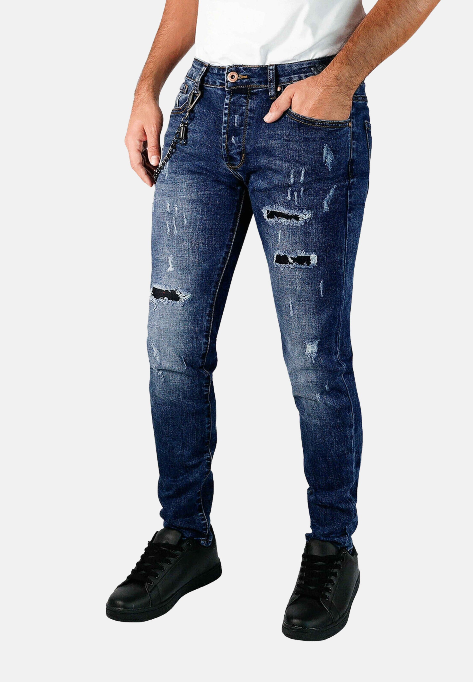 Jeans strappati con catena – Ciabalu - Main Image