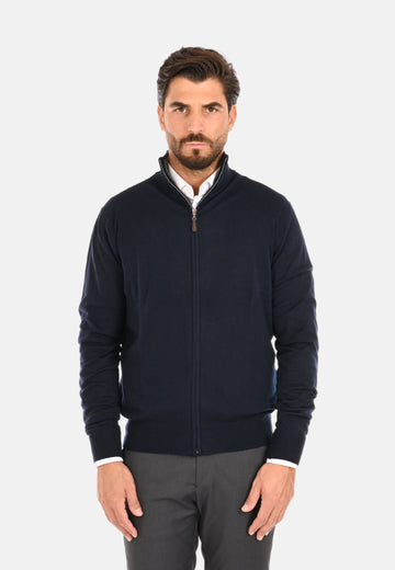 Cardigan con zip lana e cashmere -