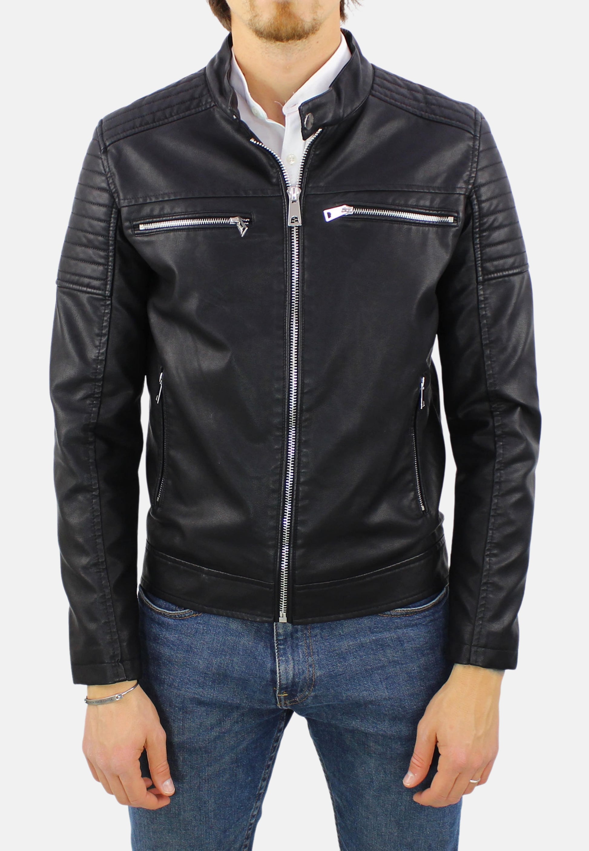 Giubbino Ecopelle Uomo Ecopelle Giacca Giubbotto Uomo Similpelle