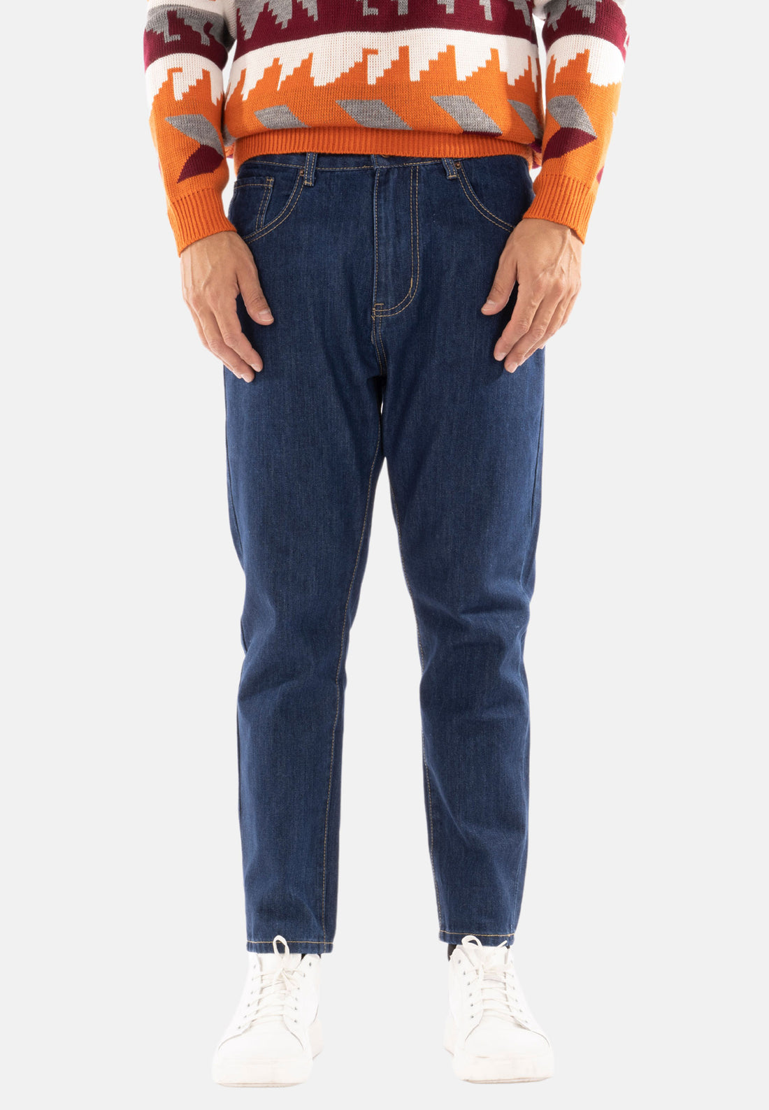 Jean avec ceinture amovible à cordon