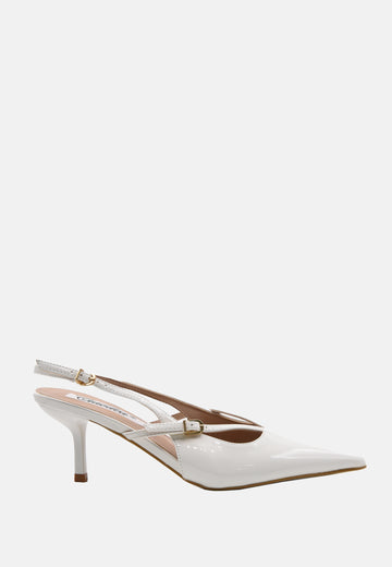Slingback lucida con cinturini