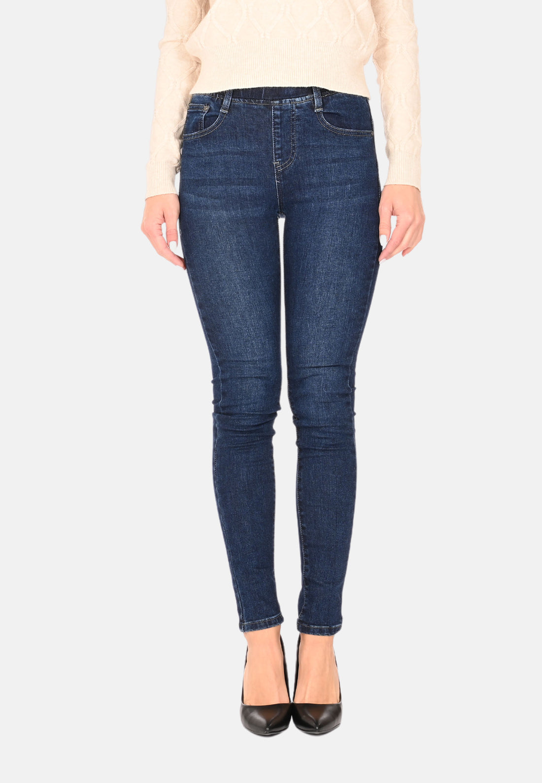 Jean avec taille élastique