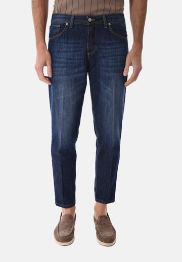 Jeans carrot fit blu scuro