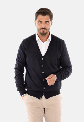 Cardigan in lana merinos