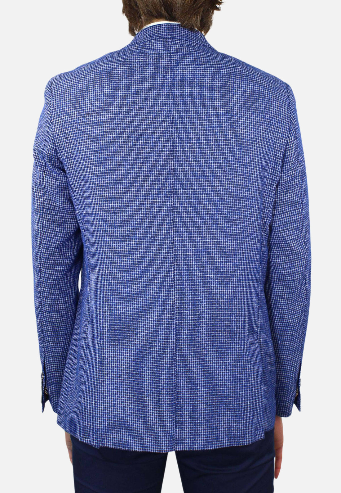 Veste à carreaux bleus