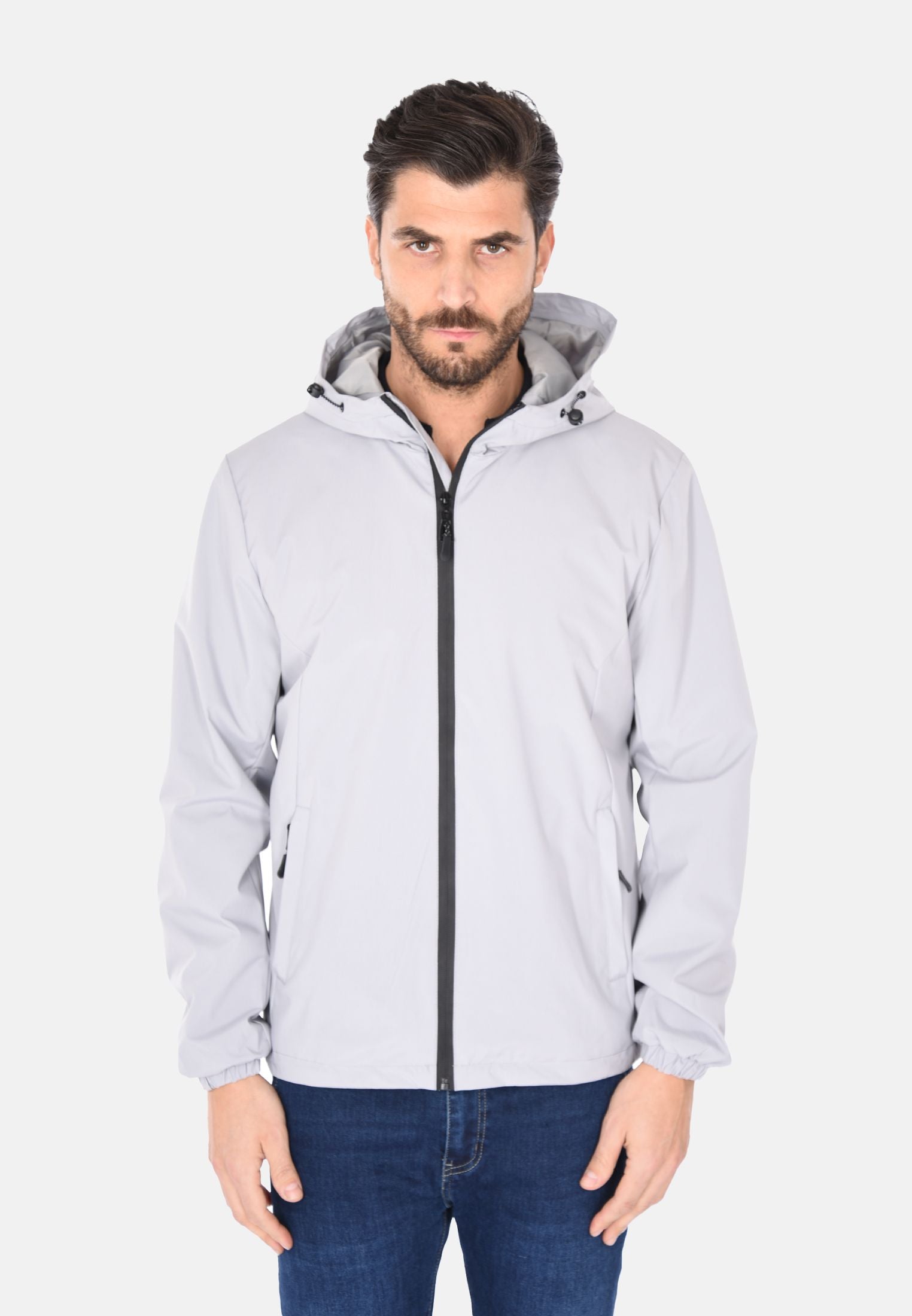 Ciabalù Giacca Impermeabile Uomo Bomber Slim Fit – Collo Alto, Tasche Con Patta, Elastico In Vita E Polsi, Tinta Unita, Taglie M-4XL