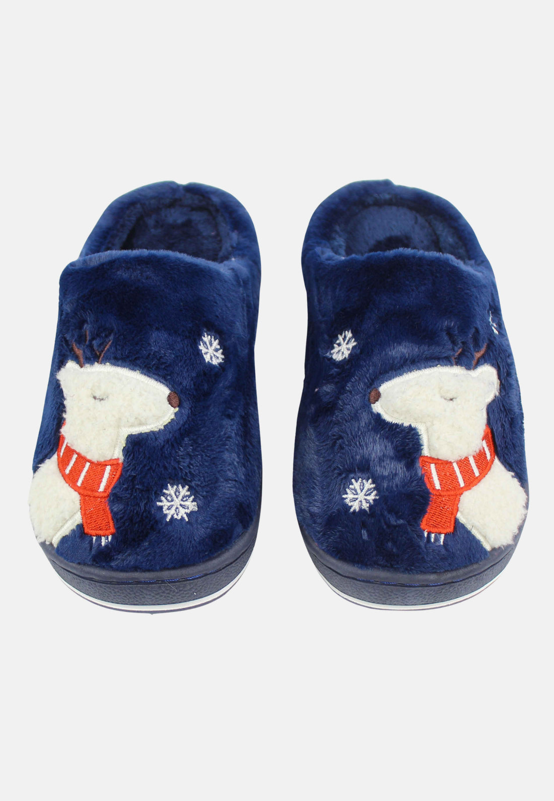 Chaussons avec renne bleu