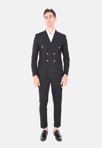 Costume croisé effet lin