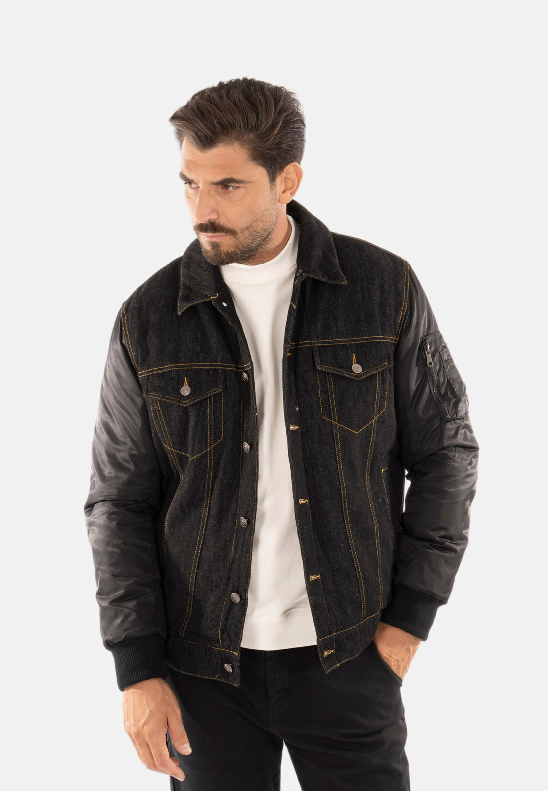 Veste en jean combinée