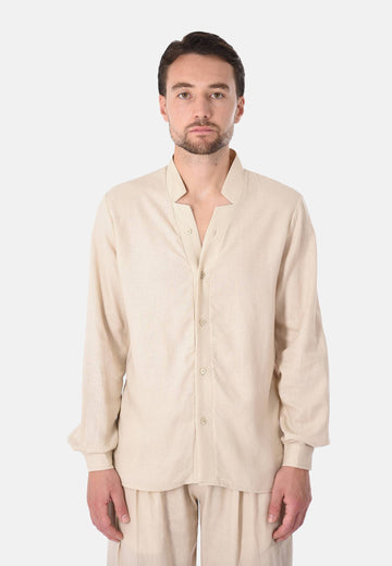Camicia 100% lino senza collo