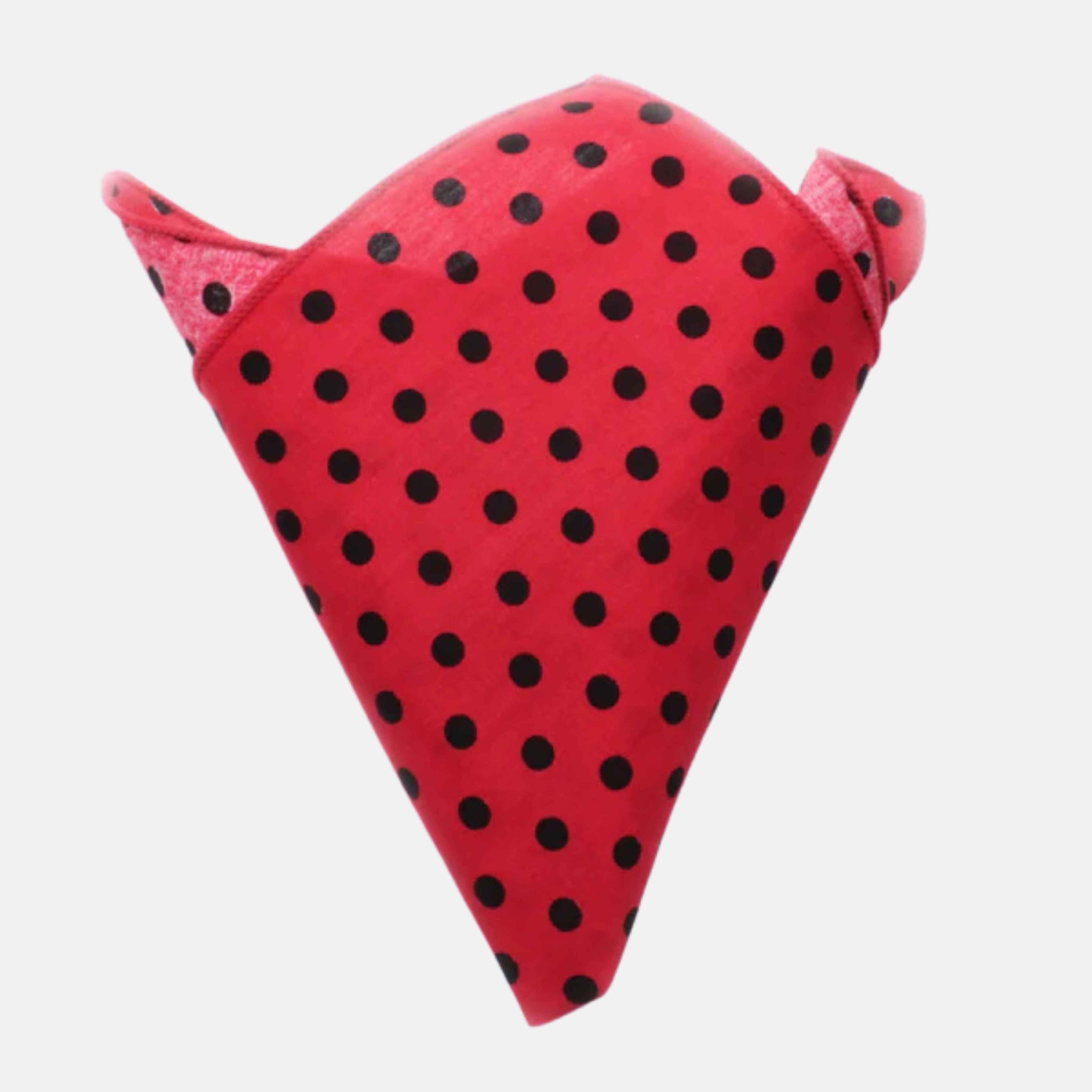 Pochette da taschino rossa a pois neri grandi