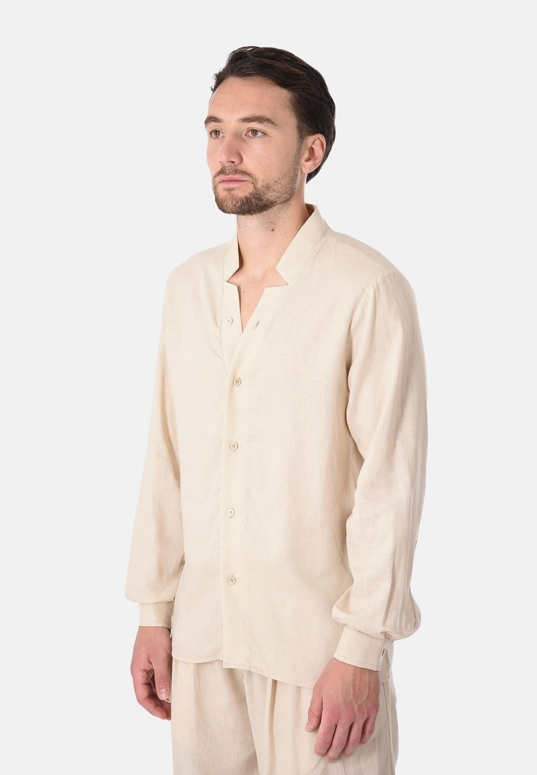 Camicia 100% lino senza collo