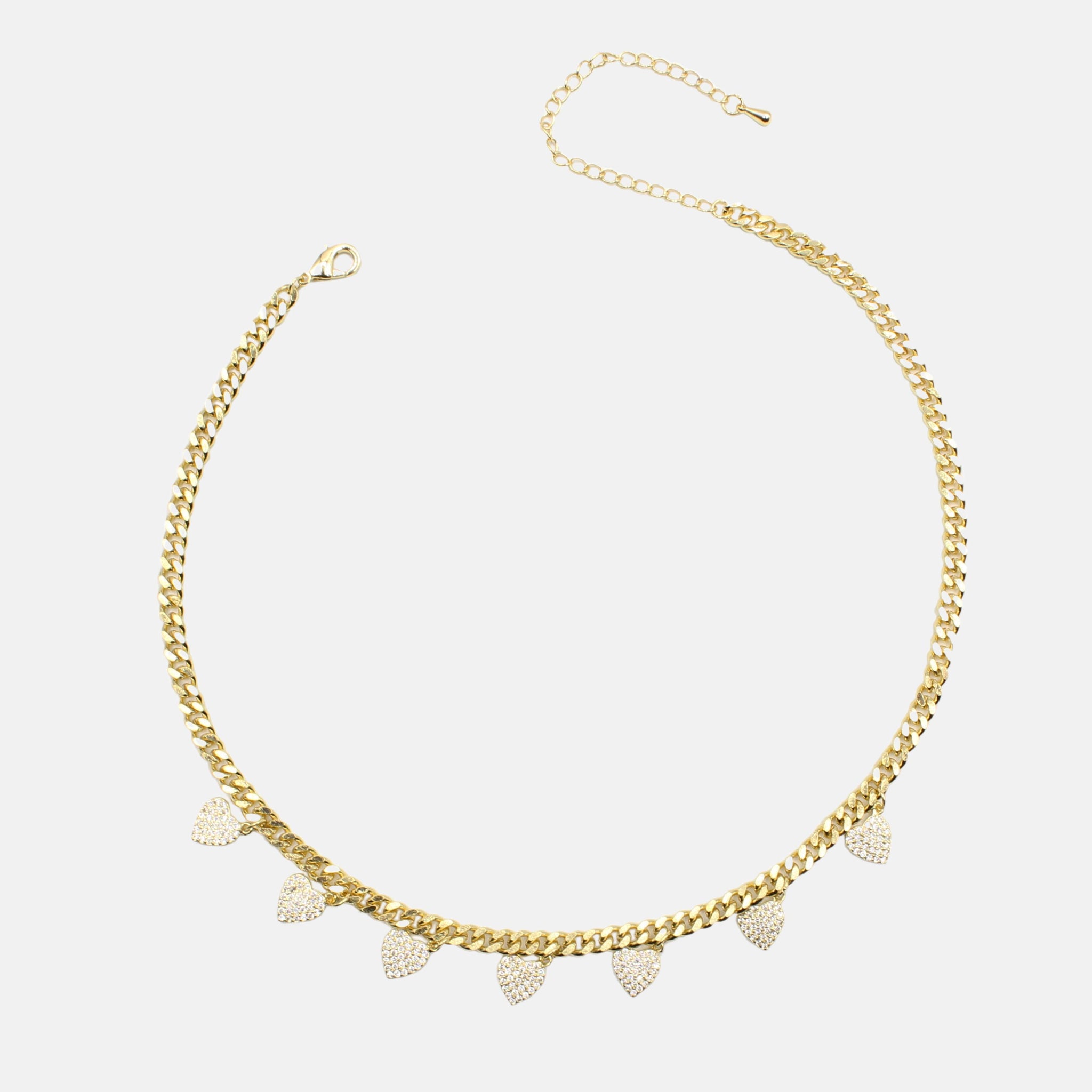 Collana con cuoricini e brillantini