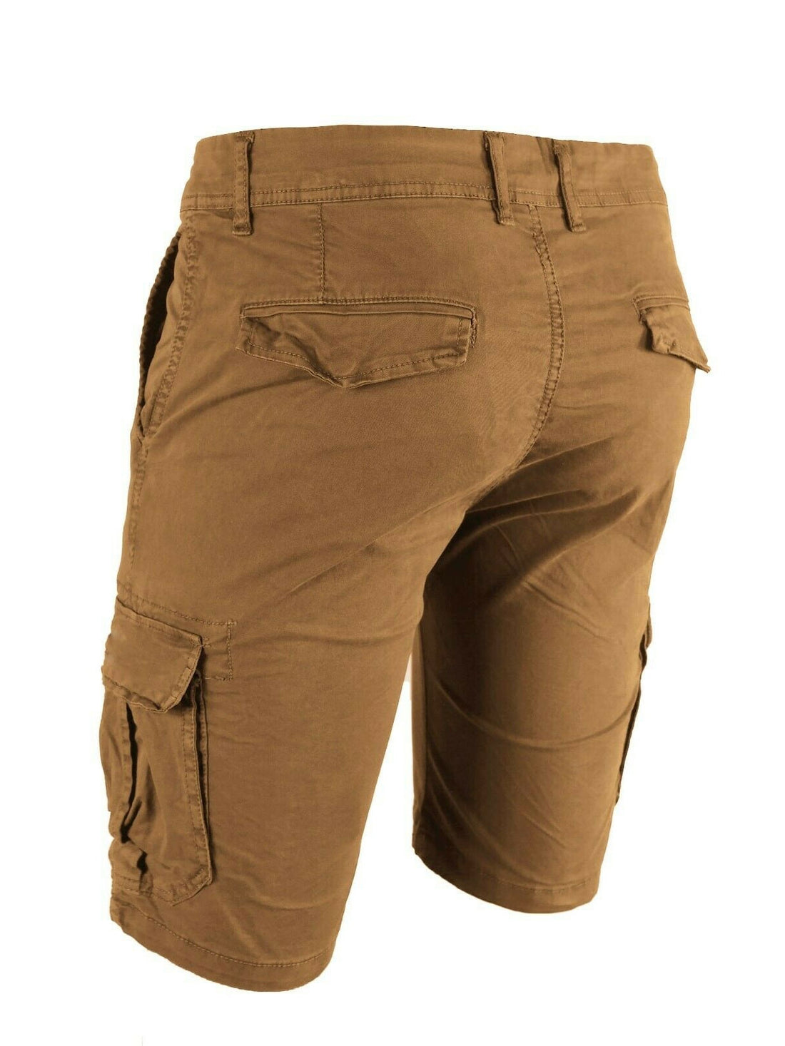 Bermuda Uomo Cargo Cotone Pantalone Corto Jeans Tasconi Laterali  Shorts Casual