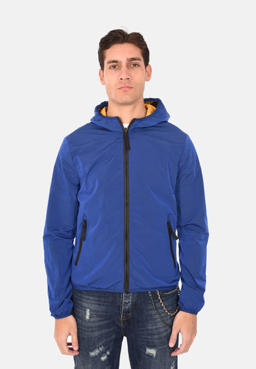 Giubbino impermeabile double face con cappuccio