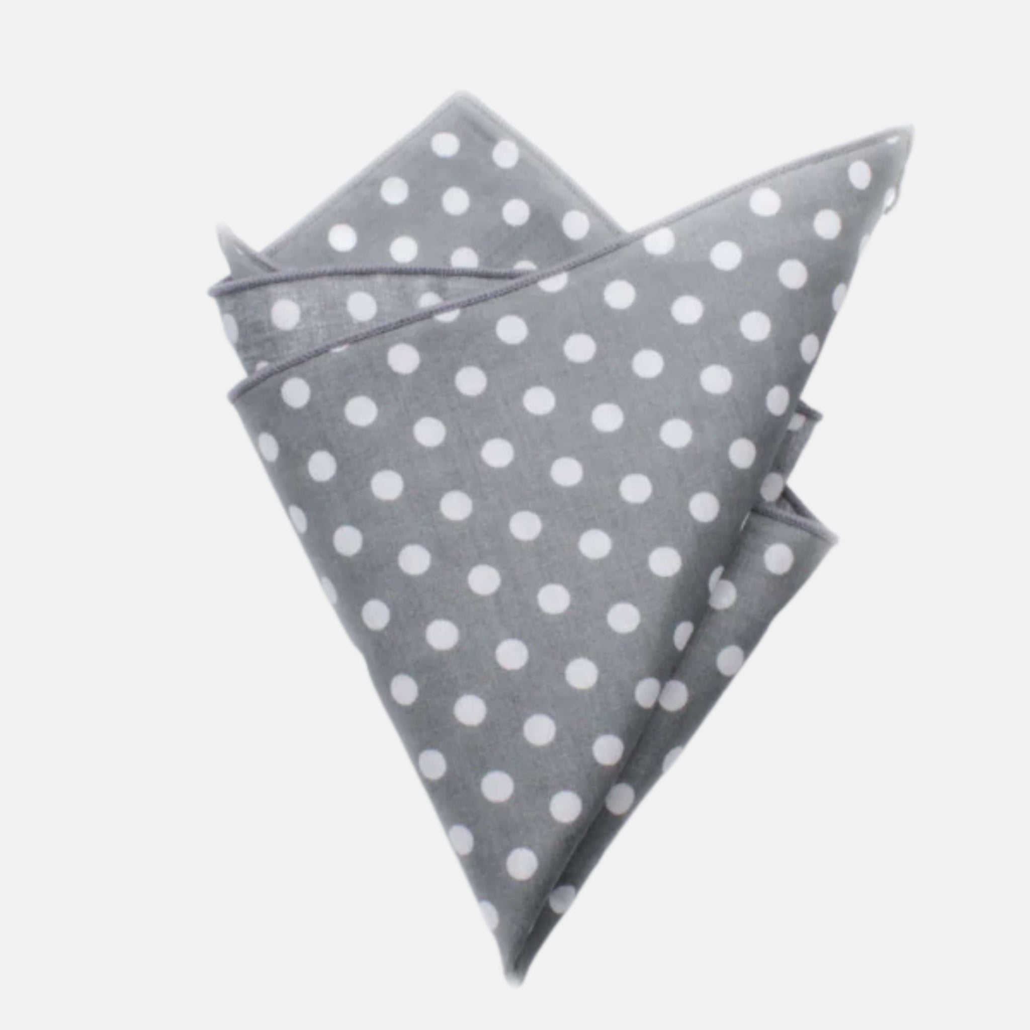 Pochette da taschino grigia a pois bianchi grandi