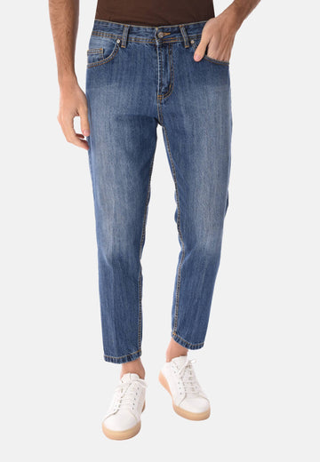 Jeans capri effetto slavato