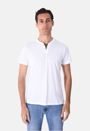 T-shirt con bottoni in cotone